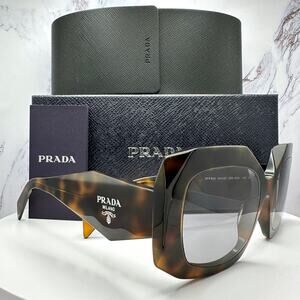 New PRADA Sunglasses Brown Juniper Tortoise Gray Lens Square